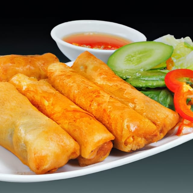 A3 Vegetarian Egg Rolls (4) Cha Gio Chay.