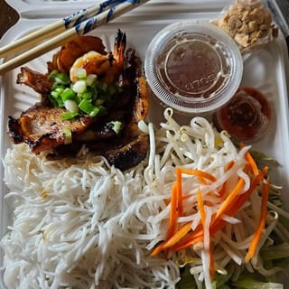 #37 Grilled Shrimp & Pork Over Vermicelli