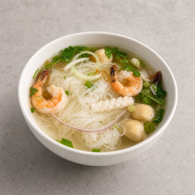 #24 Seafood with Rice Noodle Soup.