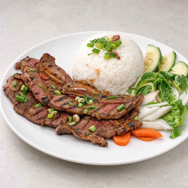 66. Korean BBQ Rib Beef Over Rice / Cơm Sườn Bò Đại Hàn.
