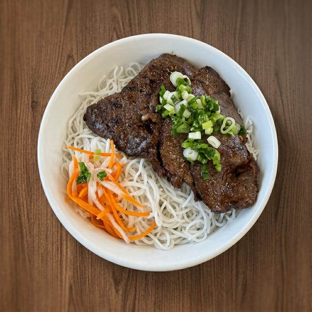 #35 Grilled Beef Over Vermicelli.