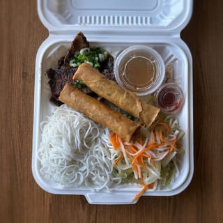 #36 Grilled Pork & Egg Rolls Over Vermicelli