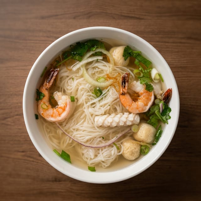 #24 Seafood with Rice Noodle Soup.
