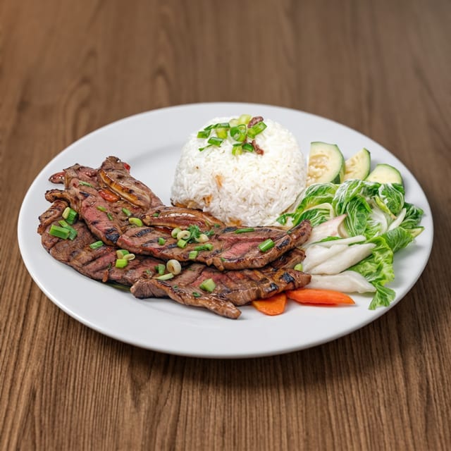 66. Korean BBQ Rib Beef Over Rice / Cơm Sườn Bò Đại Hàn.